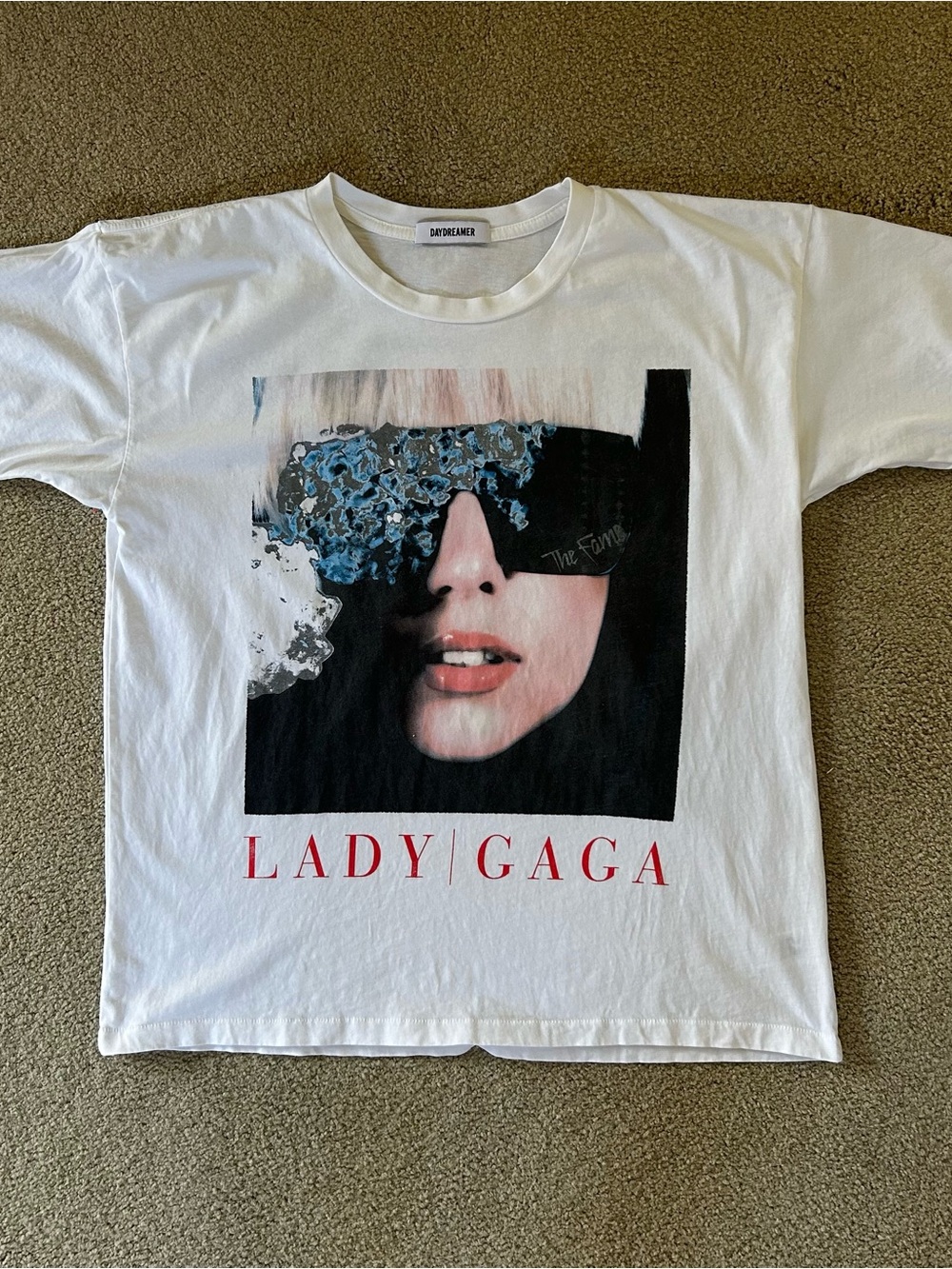 Daydreamer LA Lady Gaga The Fame Merch Tee in Vintage White | Small
